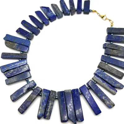 Achala Handcrafted Women's Blue Lapis Lazuli Statement Necklace