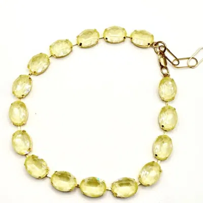 Achala Handcrafted Women's Butter Yellow Crystal Short Necklace