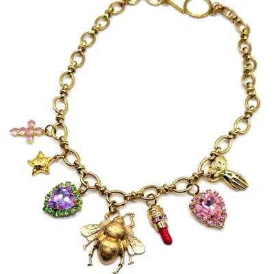 Achala Handcrafted Women's Gold Funcky Charm Necklace