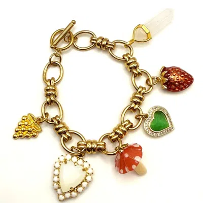 Achala Handcrafted Women's Gold Magali Mushroom Charm Bracelet