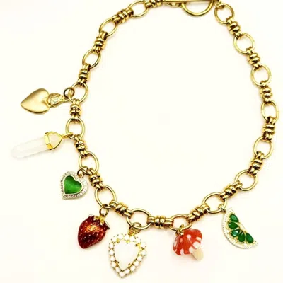 Achala Handcrafted Women's Gold Magali Mushroom Charm Necklace