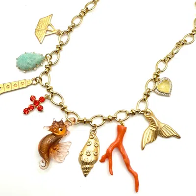 Achala Handcrafted Women's Gold / Neutrals Summer Treasures Charm Necklace