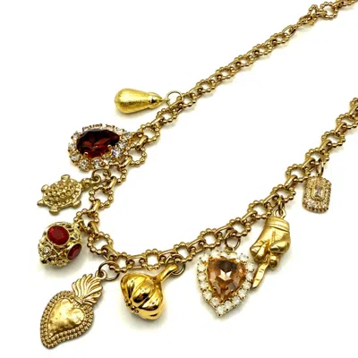 Achala Handcrafted Women's Gold Time In A Bottle Charm Necklace