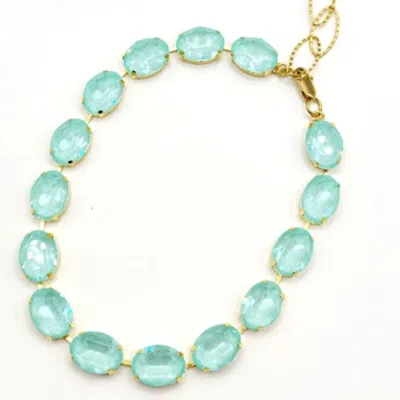 Achala Handcrafted Women's Green Soft Mint Short Crystal Necklace