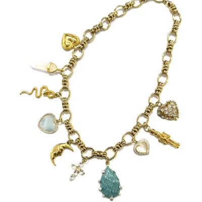 Achala Handcrafted Women's Neutrals / Gold Sky Charm Necklace