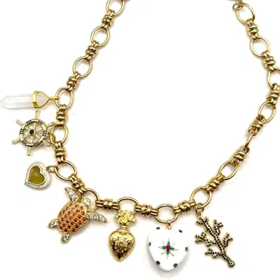 Achala Handcrafted Women's Neutrals / Gold Summer Fun Charm Necklace