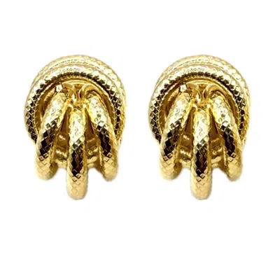 Achala Handcrafted Women's Uptown Girl Statement Gold Earrings