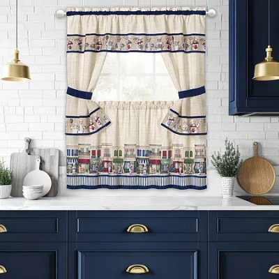 Achim 3-pc. Rod Pocket Kitchen Curtains & Drapes Window Set In Multi
