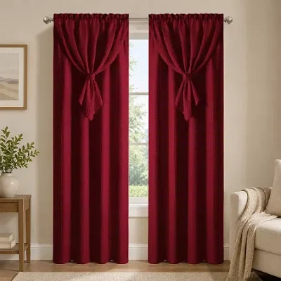 Achim Allegra Rod Pocket Light-filtering Single Curtain Panel In Red
