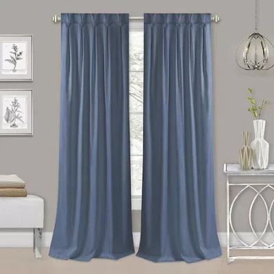 Achim Back Tab Blackout Single Curtain Panel In Blue