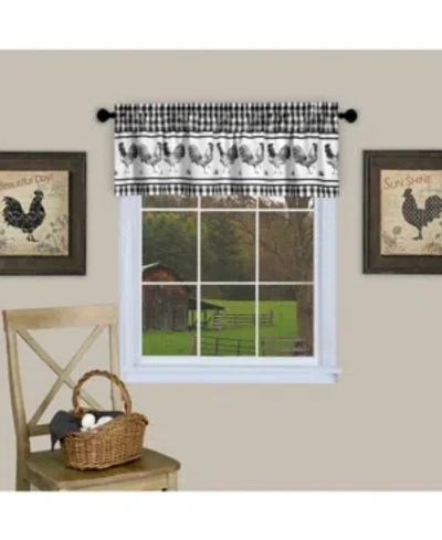 Achim Barnyard Gingham Kitchen Window Valance, 58" X 14" In Black