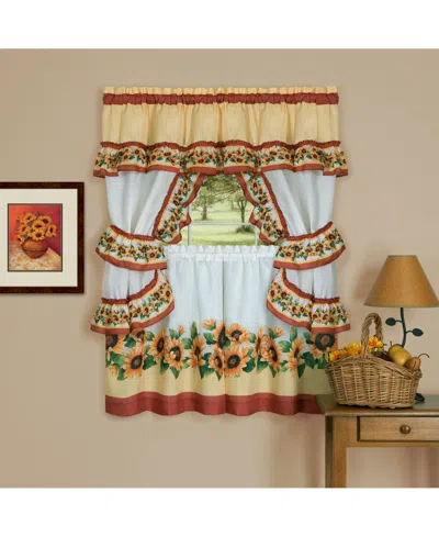 Achim Black Eyed Susan 5-pc. Kitchen Tiers Set, 57" X 36" In Spice