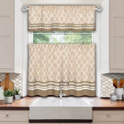 Achim Boho 3-pc. Rod Pocket Kitchen Curtains & Drapes Window Set In Brown