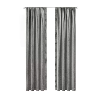 Achim Bordeaux Rod Pocket Light-filtering Single Curtain Panel In Silver