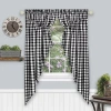 Achim Buffalo Check Gathered Swagger Rod Pocket Light-filtering Set Of 2 Curtain Panel In Black