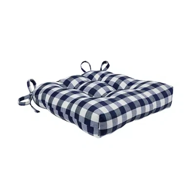 Achim Buffalo Check Tufted Dining Cushion In Blue