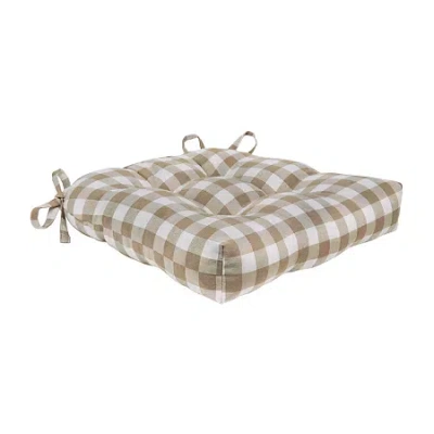 Achim Buffalo Check Tufted Dining Cushion In Brown