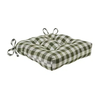 Achim Buffalo Check Tufted Dining Cushion In Green