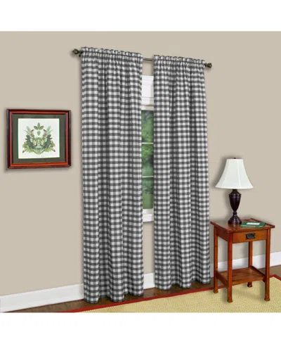 Achim Buffalo Check Window Panel, 42" X 84" In Black