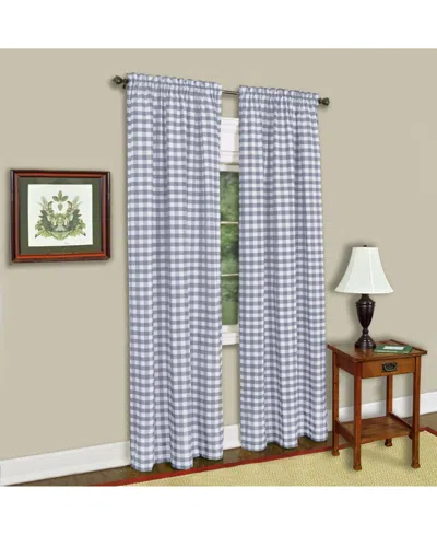 Achim Buffalo Check Window Panel, 42" X 84" In Grey