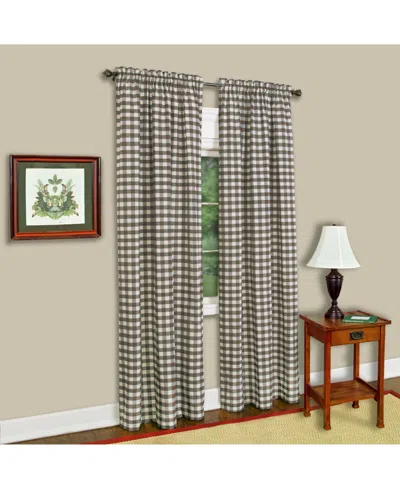 Achim Buffalo Check Window Panel, 42" X 84" In Taupe