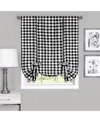 Achim Buffalo Check Window Tie Up Shade, 42" X 63" In Black