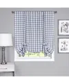 Achim Buffalo Check Window Tie Up Shade, 42" X 63" In Navy