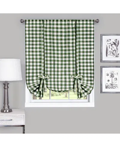 Achim Buffalo Check Window Tie Up Shade, 42" X 63" In Sage