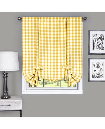 Achim Buffalo Check Window Tie Up Shade, 42" X 63" In Yellow