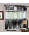 Achim Buffalo Check Window Tier Pair, 58" X 24" In Black