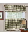 Achim Buffalo Check Window Tier Pair, 58" X 36" In Sage