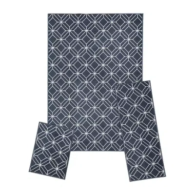 Achim Capri 3-pc. Burst Rectangular Rug Set In Blue