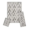 Achim Capri 3-pc. Distressed Lattice Rectangular Rug Set In Gray