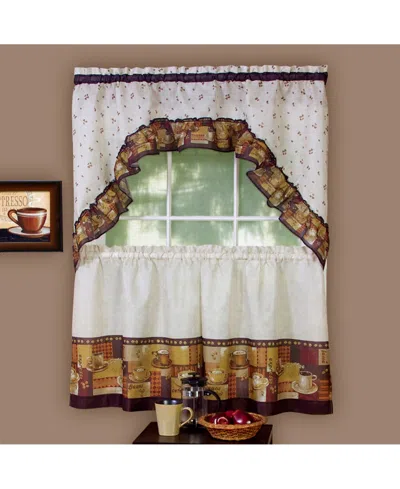 Achim Coffee Tie & Swag Window Set, 57" X 36" In Multi