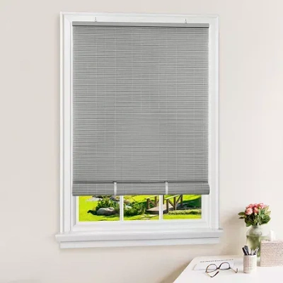 Achim Cordless Solstice Vinyl Roll-up Blind Outdoor Shade In Gray
