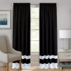 Achim Darcy Rod Pocket Light-filtering Single Curtain Panel In Black