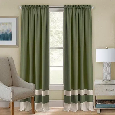 Achim Darcy Rod Pocket Light-filtering Single Curtain Panel In Green