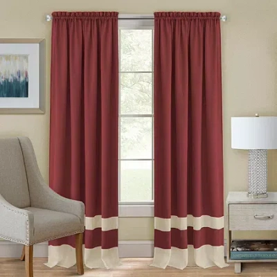 Achim Darcy Rod Pocket Light-filtering Single Curtain Panel In Red