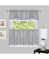 Achim Darcy Tier & Valance Set, 58" X 24" In Grey,white