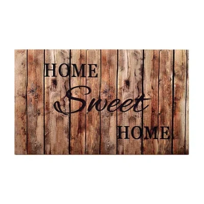Achim Farmhouse Plank Rubber 18"x30" Doormat In Brown