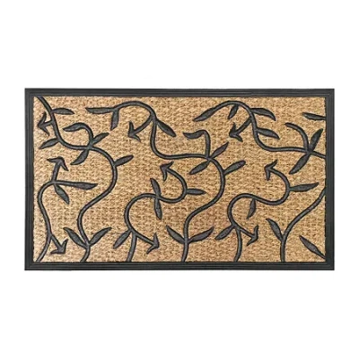 Achim Flora Natural Coir 18"x30" Doormat In Brown