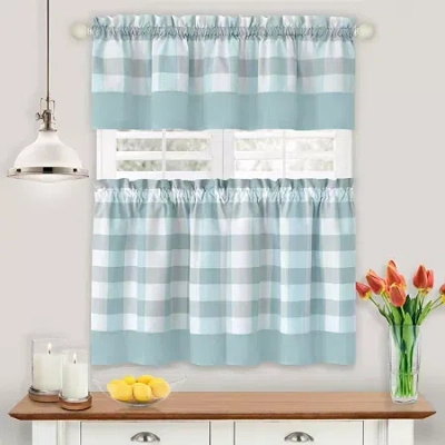 Achim Hunter 3-pc. Rod Pocket Window Tier In Blue