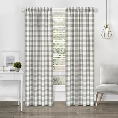 Achim Hunter Rod Pocket Light-filtering Single Curtain Panel In Gray