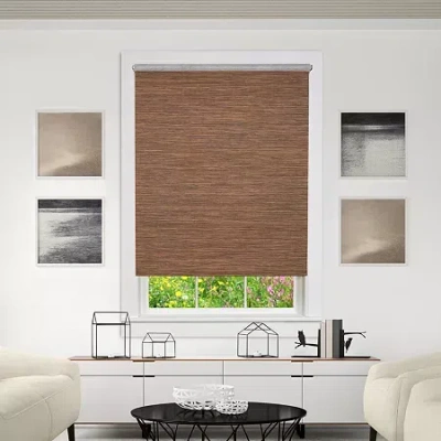 Achim Jute Cordless Light-filtering Roller Shade In Brown