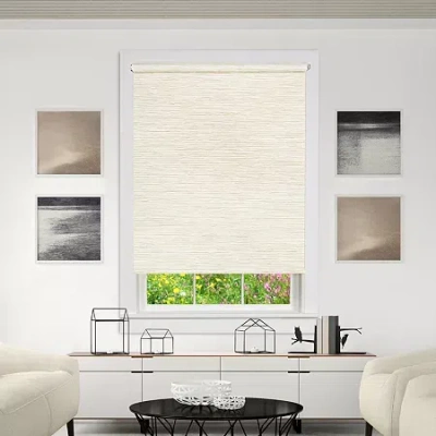 Achim Jute Cordless Light-filtering Roller Shade In White