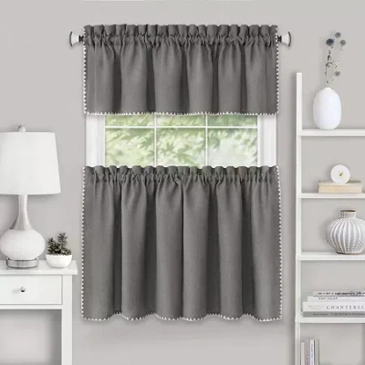 Achim Kendal 3-pc. Rod Pocket Kitchen Curtains & Drapes Window Set In Gray