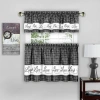 Achim Live; Love; Laugh 3-pc. Rod Pocket Kitchen Curtains & Drapes Window Set In Black