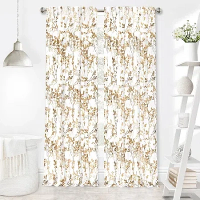 Achim Misty Back Tab Light-filtering Single Curtain Panel In Sand