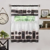 Achim Modern Farmhouse 3-pc. Rod Pocket Kitchen Curtains & Drapes Window Set In Black