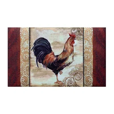 Achim Morning Call Rubber 18"x30" Doormat In Red